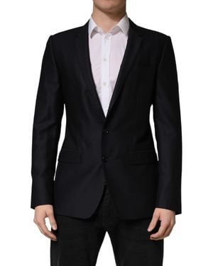 Dolce & Gabbana Martini Single Breasted Jacket Blazer Virgin Wool Clothing - Black
