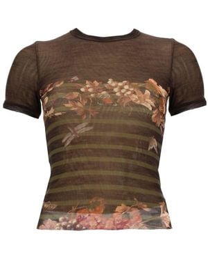Jean Paul Gaultier T-Shirt With "Marinière Grape" Print - Brown