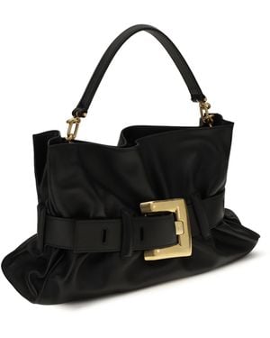 Balmain Handbag Anthem Calf Leather Shoulder Bags - Black