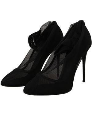 Dolce & Gabbana Tulle Stretch Boots Pumps Shoes Elastane - Black