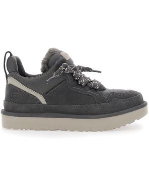 UGG Lowmel Suede Sneakers Leather Rubber Sneaker - Gray