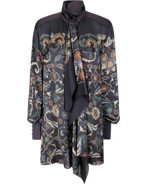Sacai Floral Print Dress - Gray