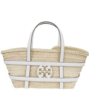 Tory Burch Ella Straw Basket - White