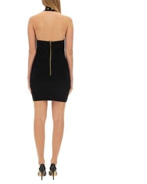 Balmain Mini Vichy Dress Viscose - Black