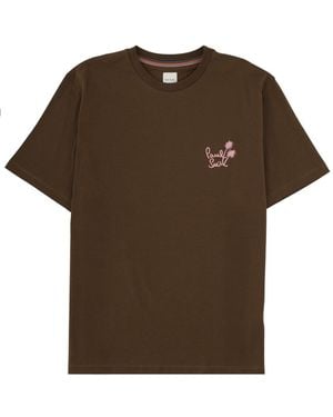 Paul Smith Logo T-Shirt Organic Cotton T-Shirts - Brown