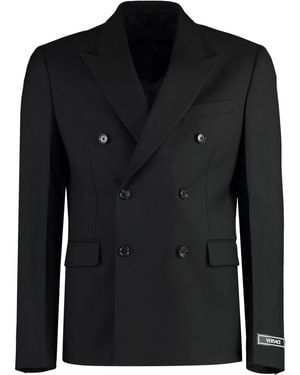 Versace Double-Breasted Blazer - Black