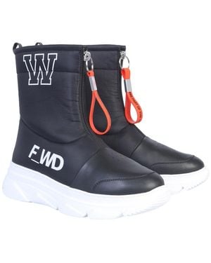 Forward Forward Leather With Zip Closure Boot - Blue