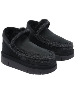 Mou Sneakers Calf Leather/Rubber Sole - Black