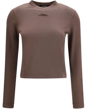 Jacquemus Long-Sleeve T-Shirt Cotton T-Shirts And Polos - Brown