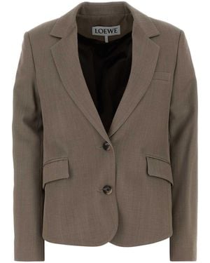 Loewe Cappuccino Wool Blazer - Brown