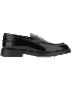 Doucal's Leather Penny Loafers - Black