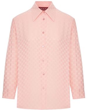 Gucci Gg Silk Shirt - Pink