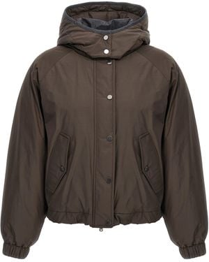 Brunello Cucinelli Cropped Down Jacket - Grey