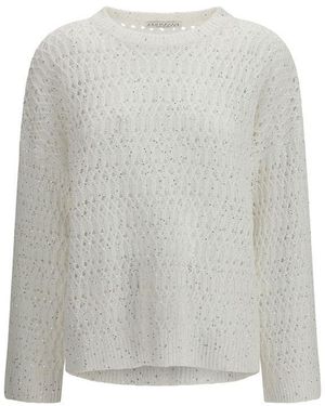 Brunello Cucinelli White Silk Sweatshirt - Grey