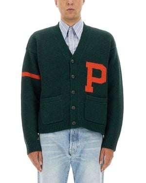 Polo Ralph Lauren Cardigan With Maxi Letter - Green