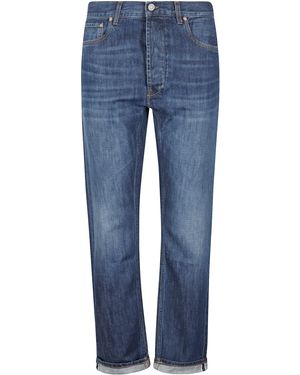Tela Genova Davide Denim Scuro Cotone Lino - Blue