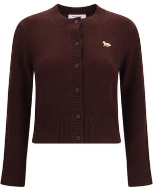 Maison Kitsuné Wool Oves Aries Cardigan - Red
