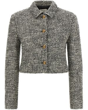 Versace Virgin Wool Full-Length Jacket Clothing - Gray