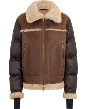 Moncler Padded Jacket Argens Nappa & Shearling Polyamide Down - Brown