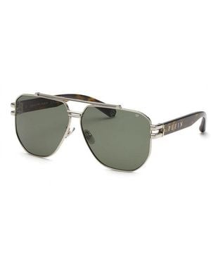 Philipp Plein Sunglasses Square Full Rim, Palladium Frame And Lens Spp1850K07 - Grey