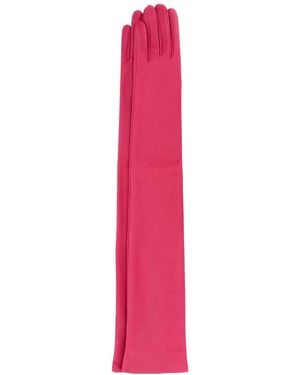 Balenciaga Fuchsia Leather Gloves - Pink