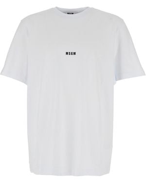 MSGM T-Shirt With Lettering Logo On The Front - White