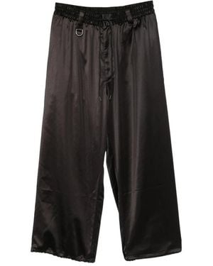 adidas Wide-Leg Pants Y-3 Satin Polyester - Black