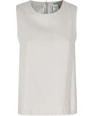 Max Mara Anika Lino Cotone Elastan Top - White