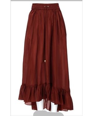 Zimmermann Maxi Skirt Aster Silk - Red