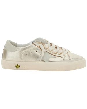 Golden Goose Trainers May Laminated Suede Leather/Suede Trainers - White