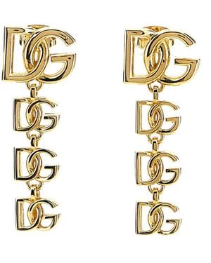 Dolce & Gabbana Dg Logo Long Earrings 925 - Metallic