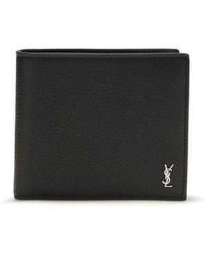 Saint Laurent Calf Leather Bos Taurus Wallet - Black