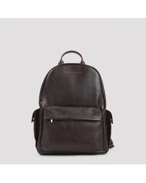 Brunello Cucinelli Leather Backpack - Black