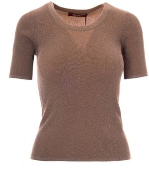 Max Mara Knitted Round Neck Top - Brown