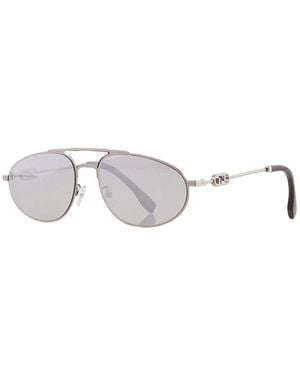 Fendi Sunglasses Aviator Full Rim, Light Ruthenium Frame And Mirror Lens Fe40072U14C - Metallic