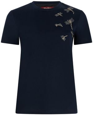 Max Mara Pontile Cotton Crew-Neck T-Shirt - Black
