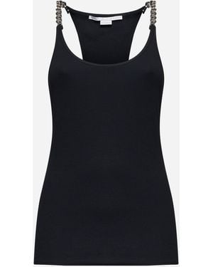 Stella McCartney Chain Straps Cotton Tank Top - Black