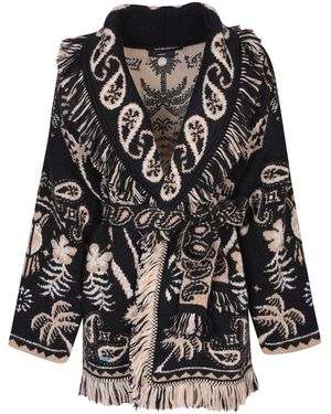Alanui Lush Nature Foulard Cardigan - Black