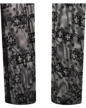 Marine Serre Recycled Mesh Flocked Tights Polyamide Socks - Black