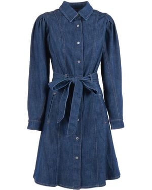7 For All Mankind Puff Sleeves Dress Short Halona - Blue