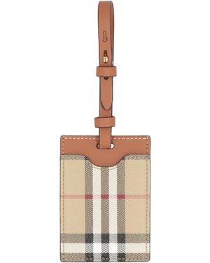 Burberry Leather Luggage Tag Cotton - Natural