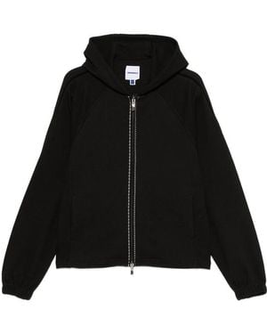 Adererror Contrast-Stitch Hoodie - Black