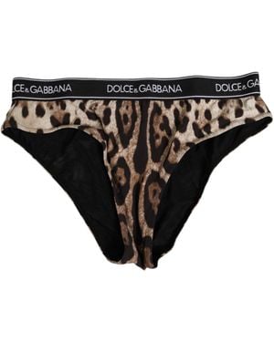 Dolce & Gabbana Leopard Nylon High Waist Panty Underwear 20+Pa Clothing - Black