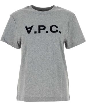 A.P.C. A. P.C. Melange Cotton T-Shirt - Gray