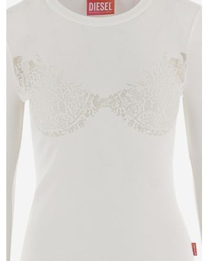 DIESEL Sweater Sheer Pattern Cotton - White