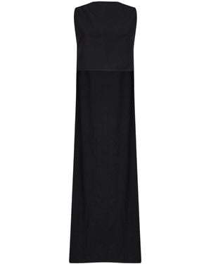 Jil Sander Virgin Wool Asymmetric Top - Black
