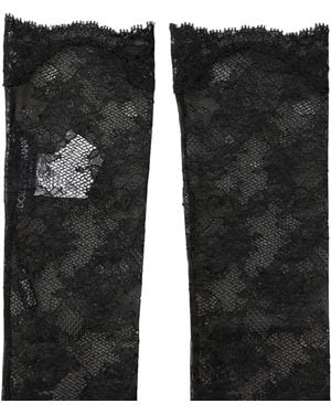 Dolce & Gabbana Floral Lace Nylon Stretch Knee Socks Elastane Clothing - Black