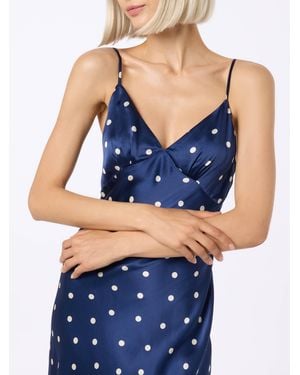 MC2 Saint Barth Ravel Pure Silk Slim Dress With Polka Dots Print - Blue