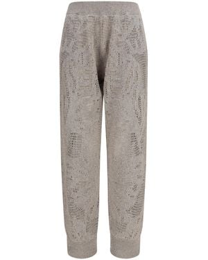 Brunello Cucinelli Track Dazzling Water Lillies Pants Linen; Cotton - Gray