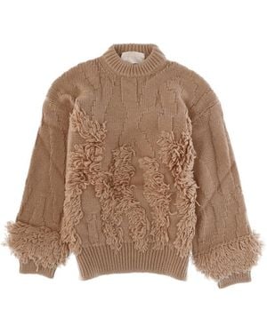 Circus Hotel Circus Hotel Wool Blend Wide Fit Sweater - Brown